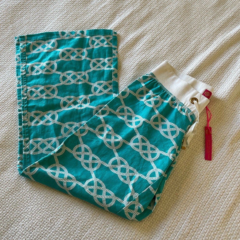 Aqua Linen-Blend Lounge Beach Pants | NWOT